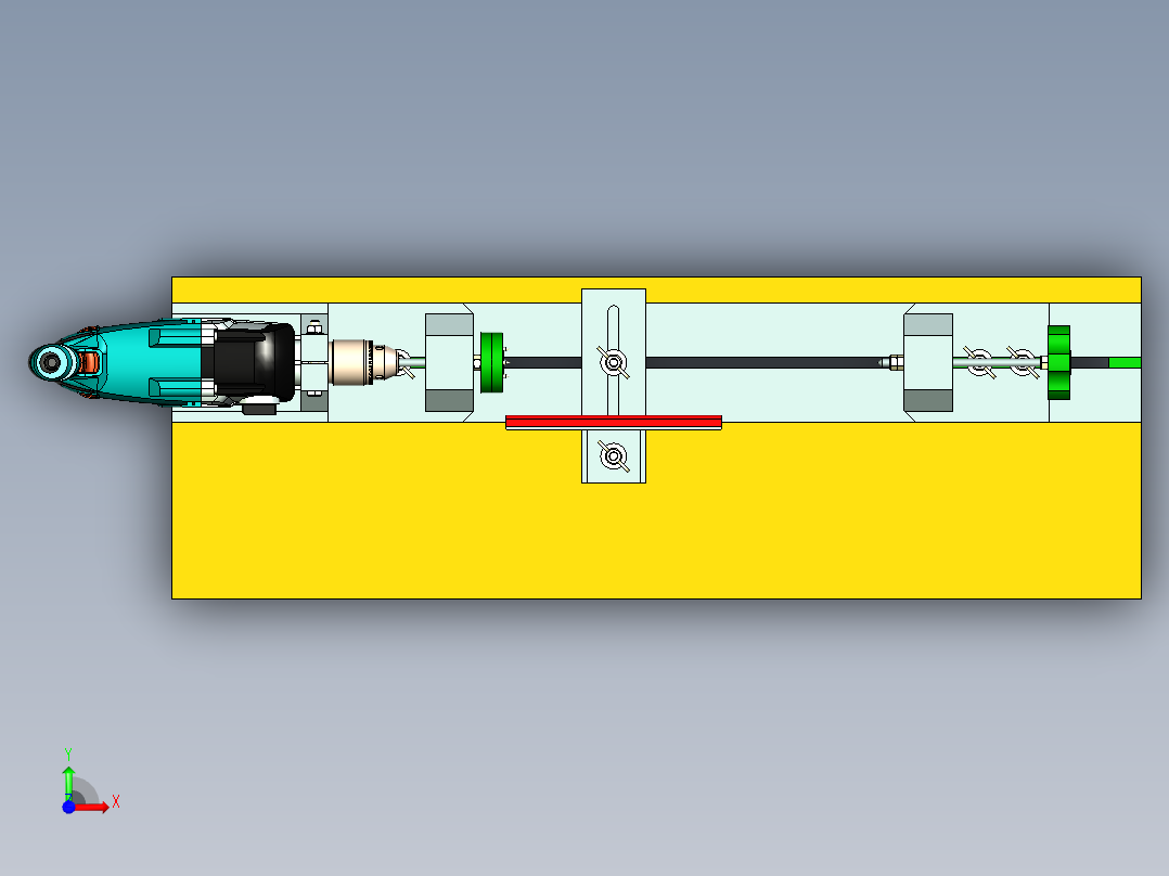 B2004503-钻孔驱动的木工车床前视图