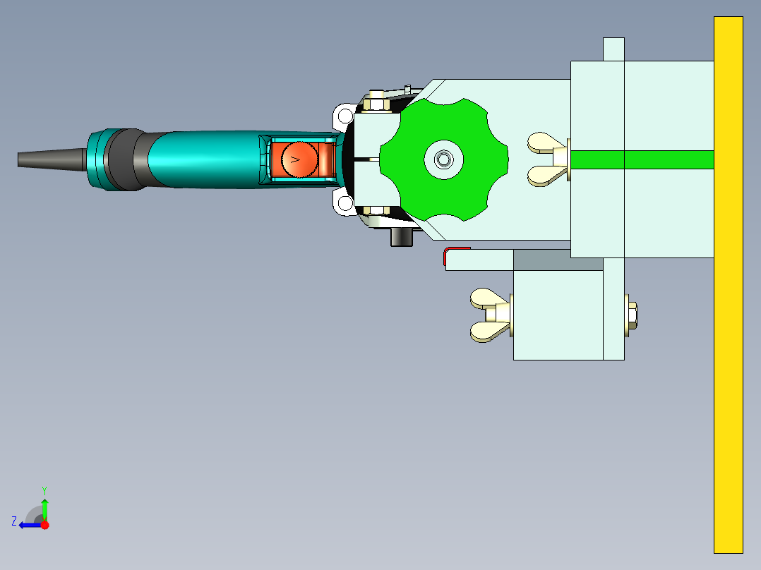 B2004503-钻孔驱动的木工车床右视图