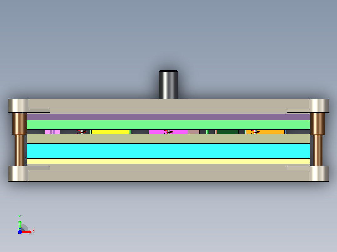 文件夹夹片级进模设计前视图