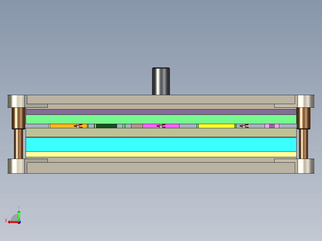 文件夹夹片级进模设计后视图