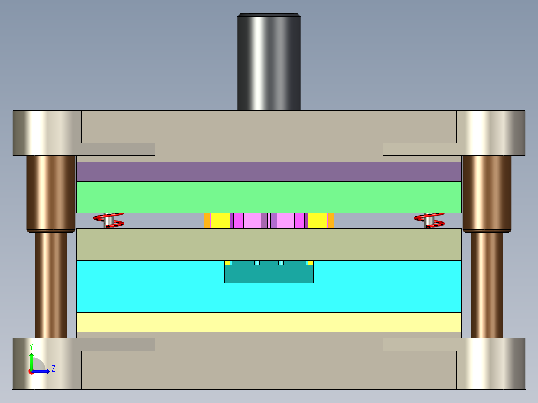 文件夹夹片级进模设计左视图