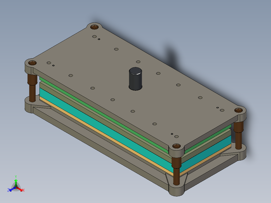 文件夹夹片级进模设计正等轴测图