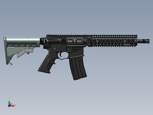 手枪左轮冲锋枪老式狙击步枪设计3D图纸ar15-3 2 STP IGS SW STL CREO UG X_T