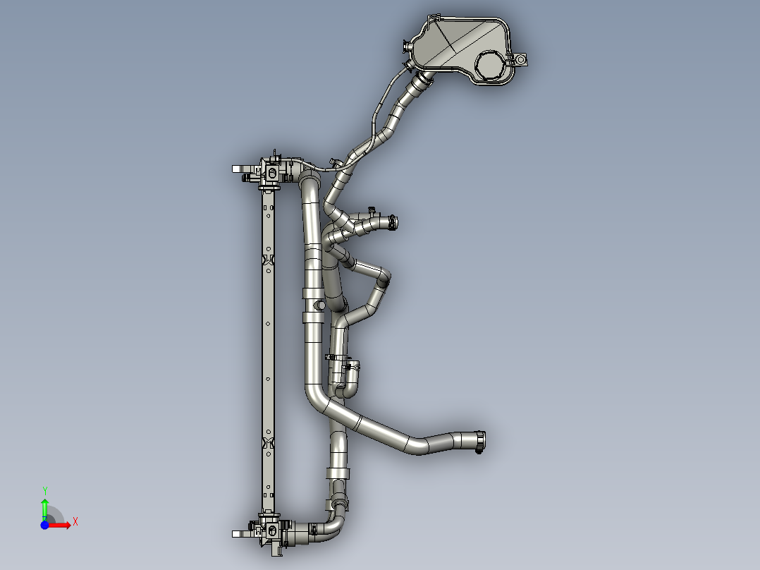 汽车空调散热器总成前视图