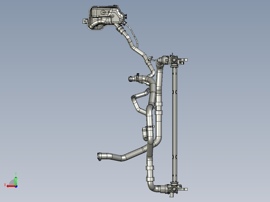 汽车空调散热器总成后视图