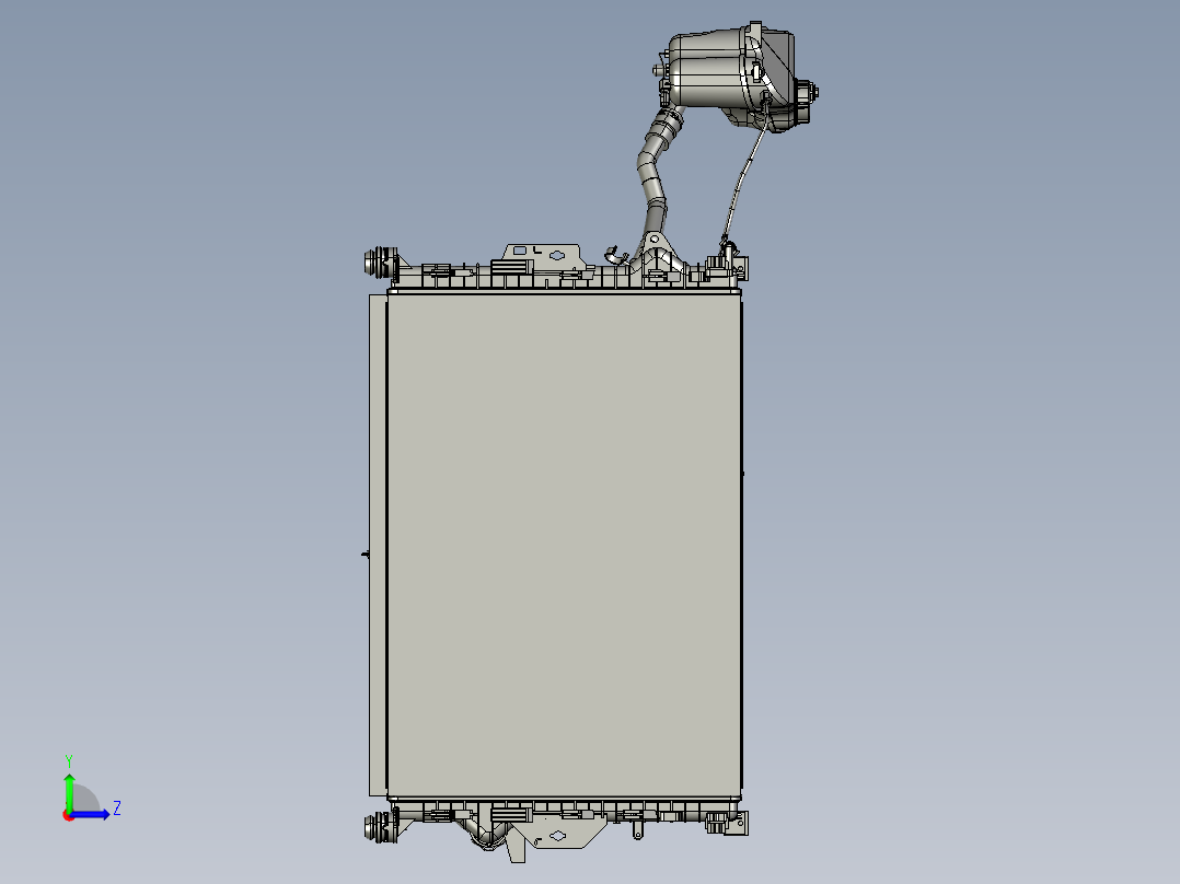 汽车空调散热器总成左视图