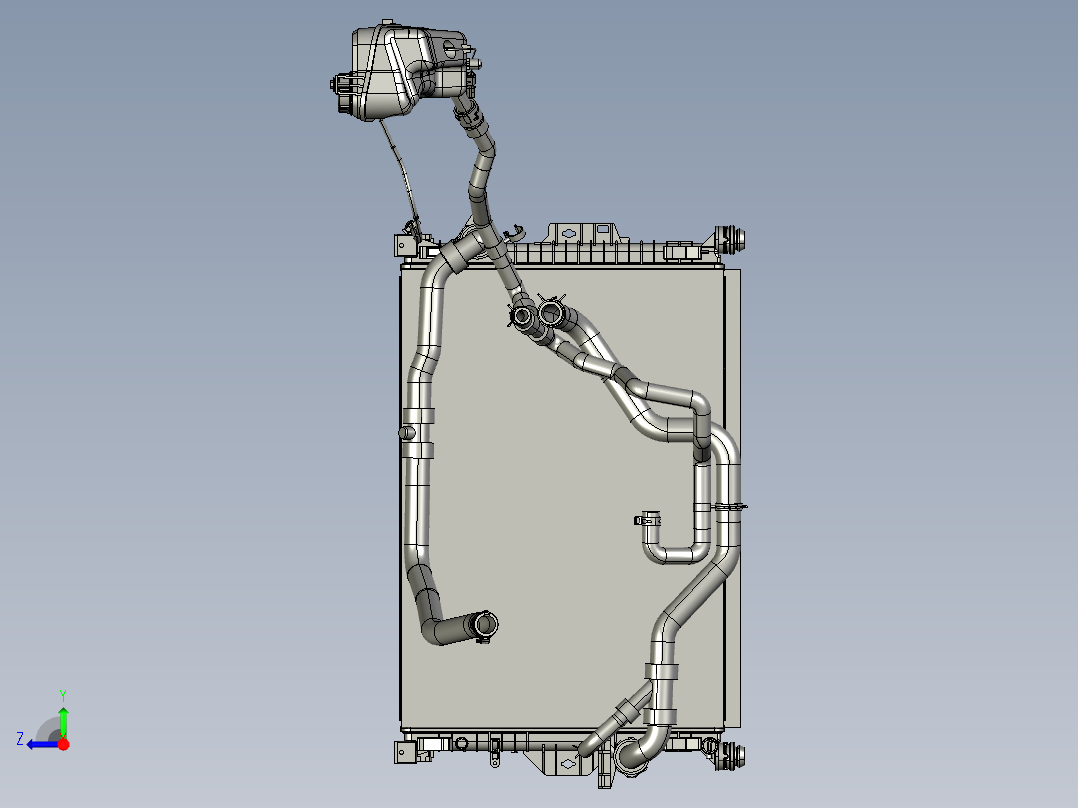 汽车空调散热器总成右视图