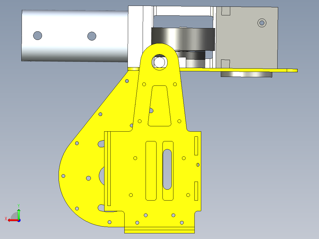 发射炮云台设计后视图