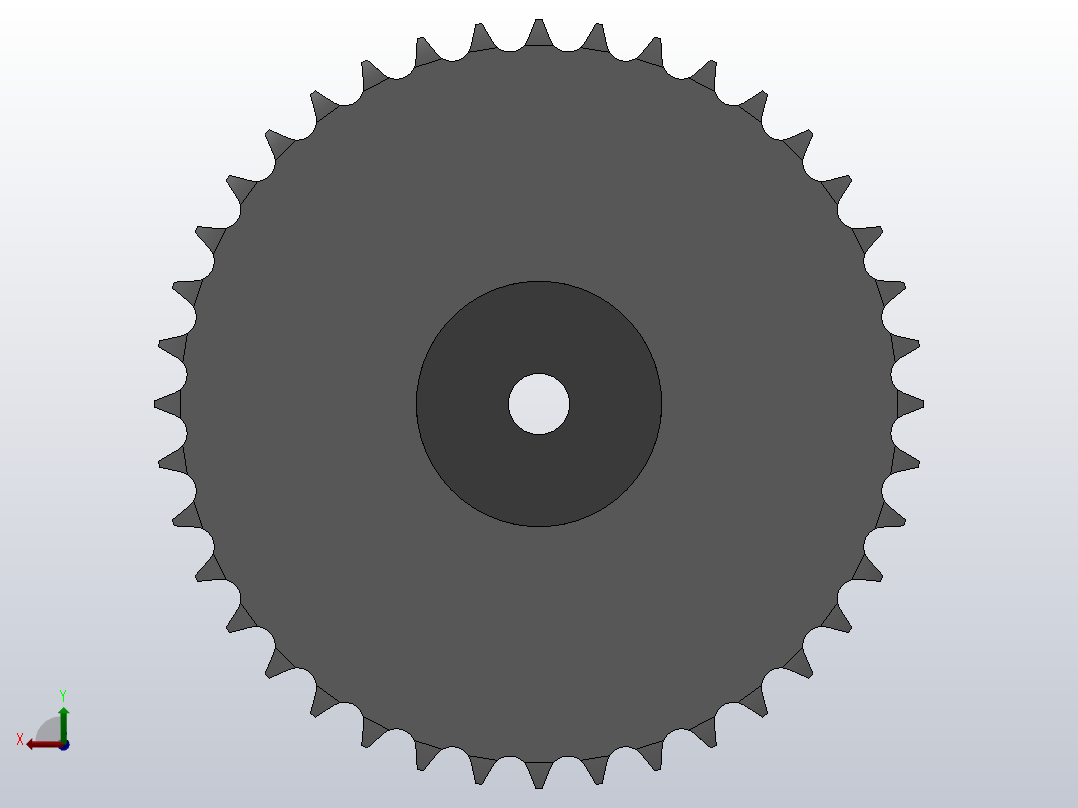 直孔链轮24B型_40-24B-2前视图