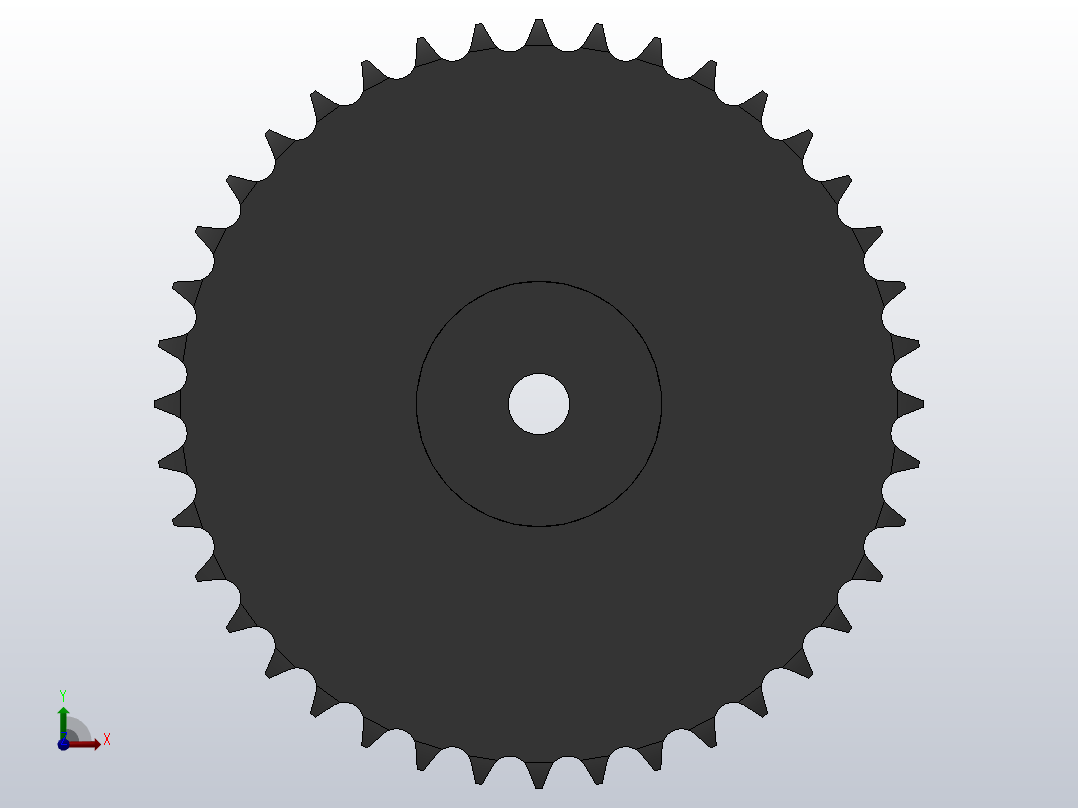 直孔链轮24B型_40-24B-2后视图