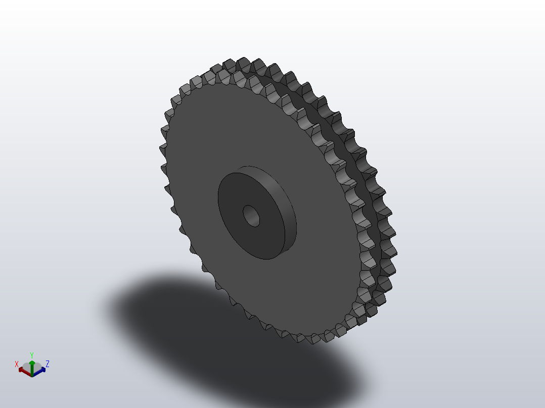 直孔链轮24B型_40-24B-2正等轴测图