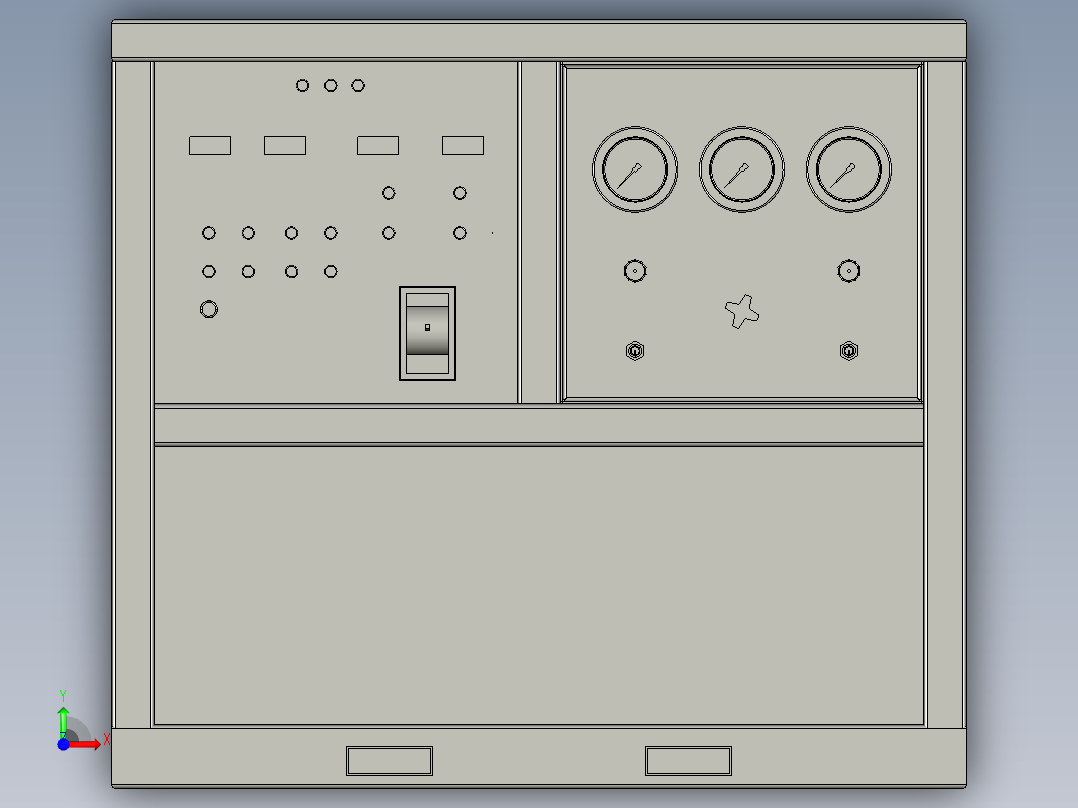 移动式液压配电泵结构设计-总装图-总图前视图