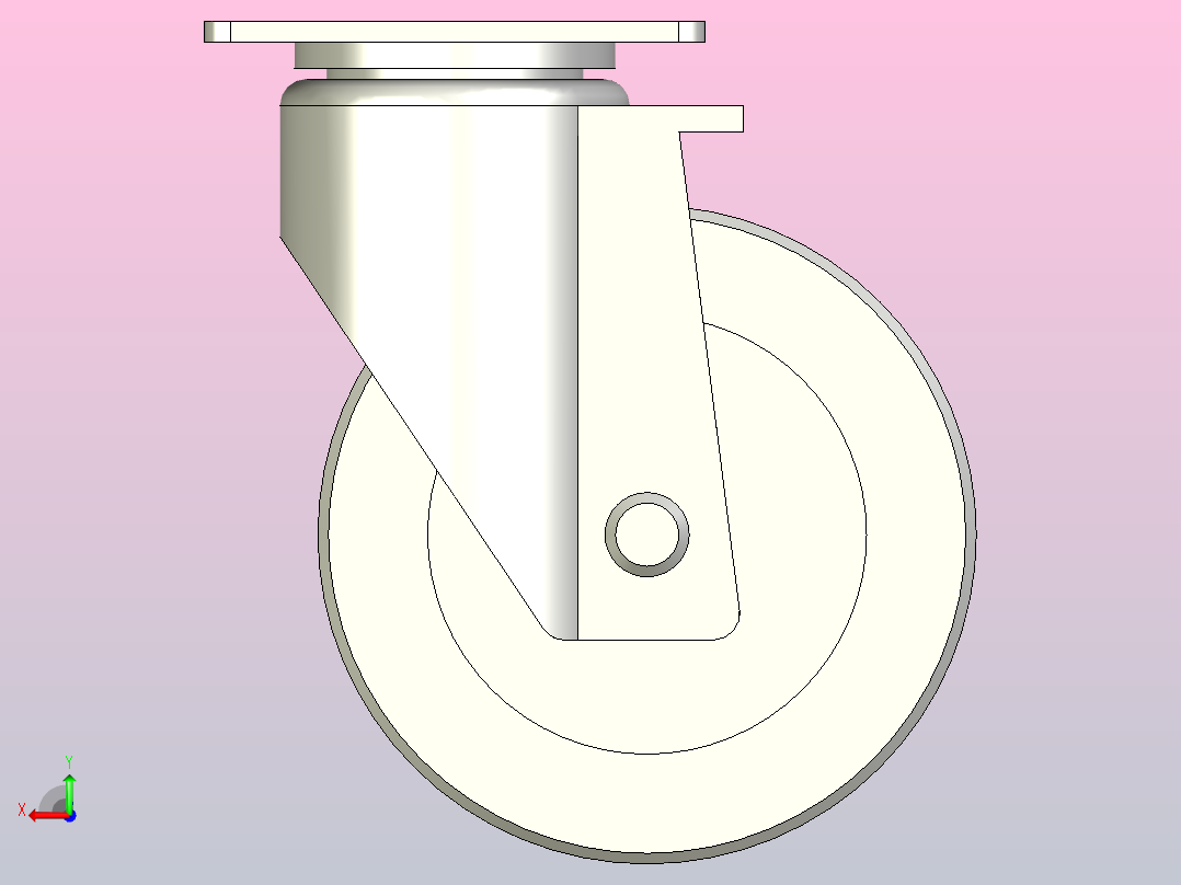 耐高温轻载型(90~120kg)万向型脚轮[CAT125-H]后视图