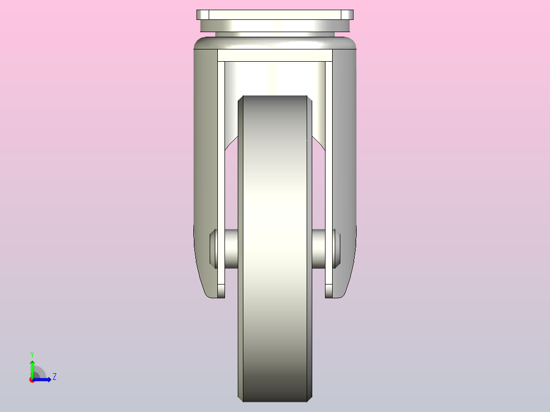 耐高温轻载型(90~120kg)万向型脚轮[CAT125-H]左视图