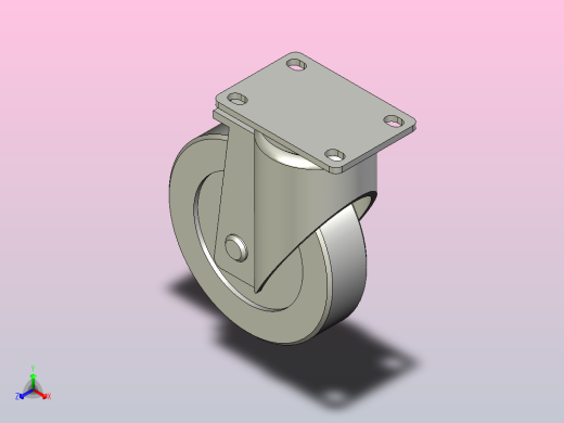 耐高温轻载型(90~120kg)万向型脚轮[CAT125-H]正等轴测缩略图