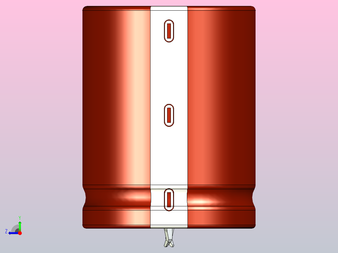 35 x45棕白色底片电解电容器右视图