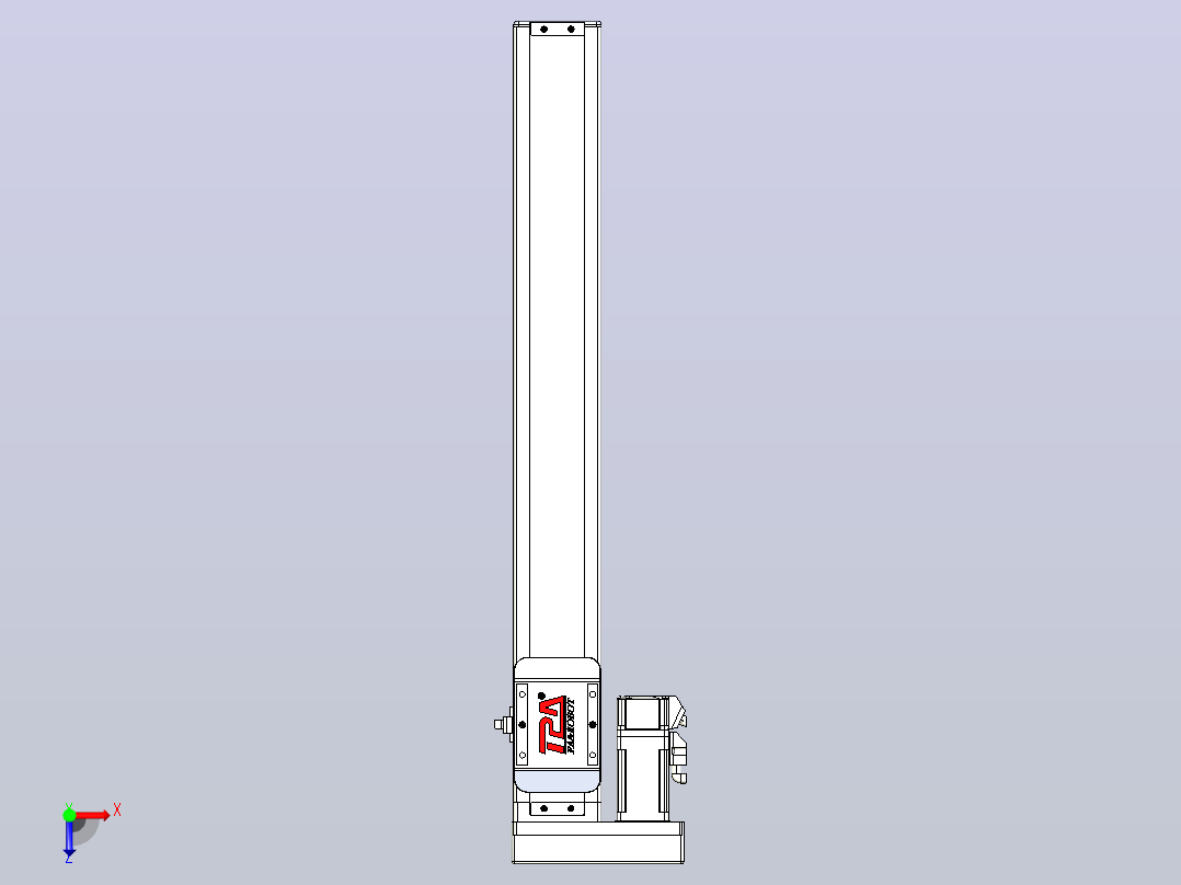滚珠丝杠直线轴带导轨全封闭TPA-HCR-65S-1610C-L450-MR-Y-P10-N3俯视图