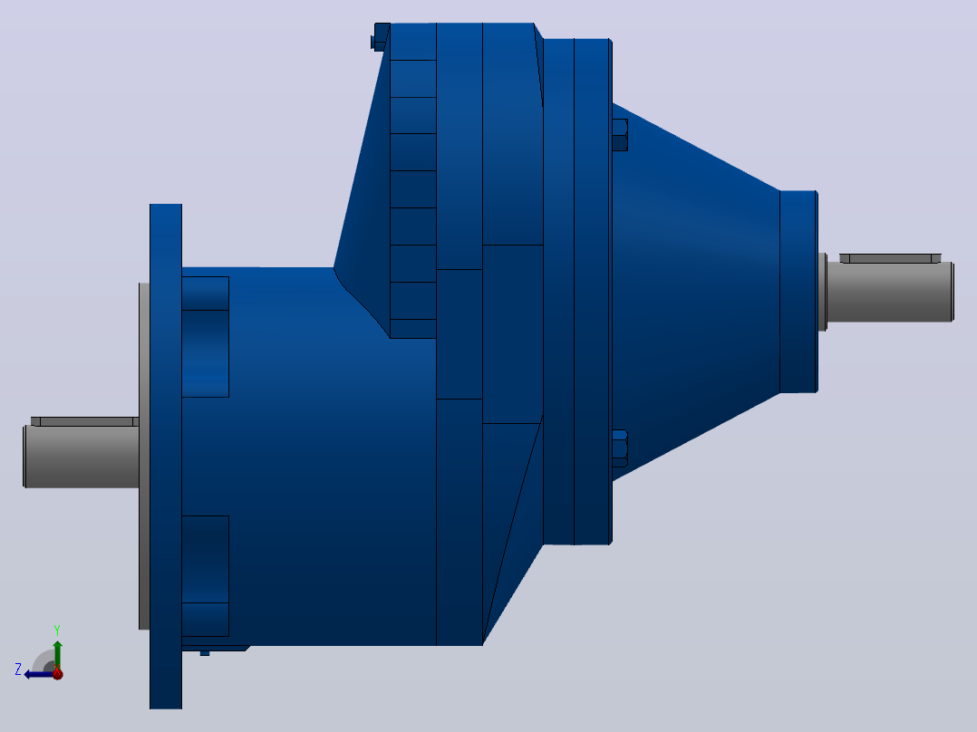 RXFS57法兰轴伸式单级斜齿轮减速机RXFS57-1.3-M1-Φ160右视图