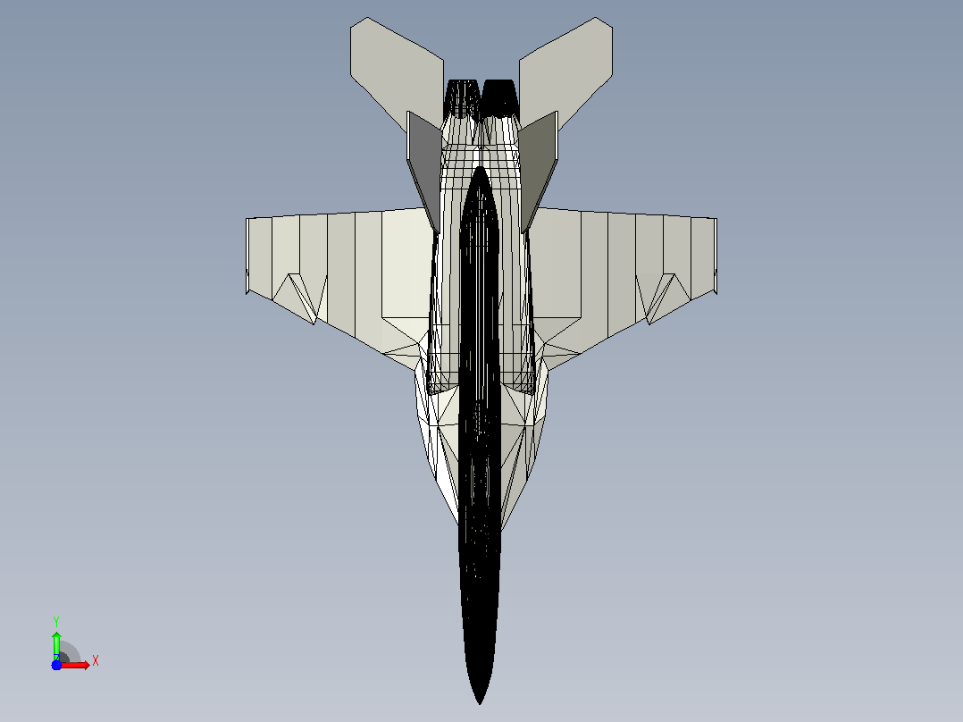 F18 飞机的 CFD 模拟前视图
