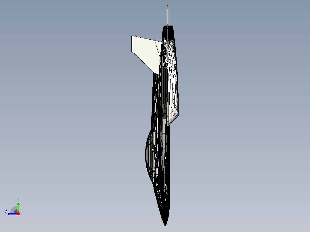 F18 飞机的 CFD 模拟右视图