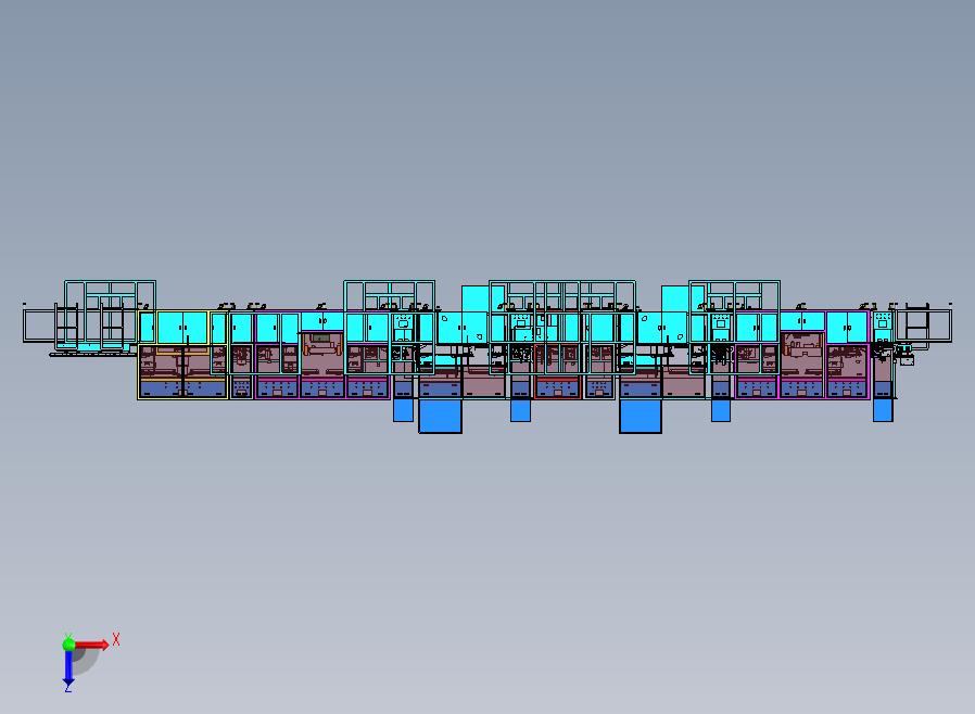 手机utmc自动加工生产线俯视图