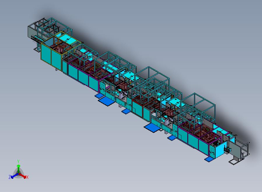 手机utmc自动加工生产线正等轴测图
