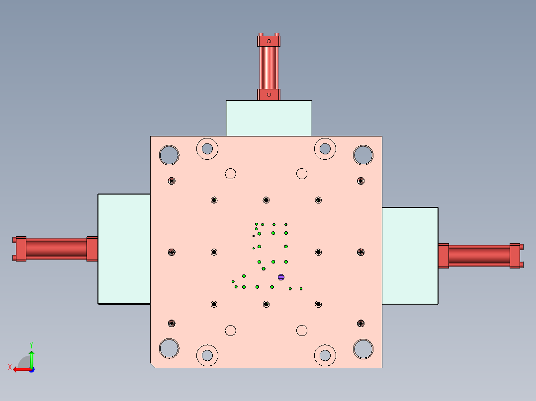 日系打印机主体复杂模具设计后视图