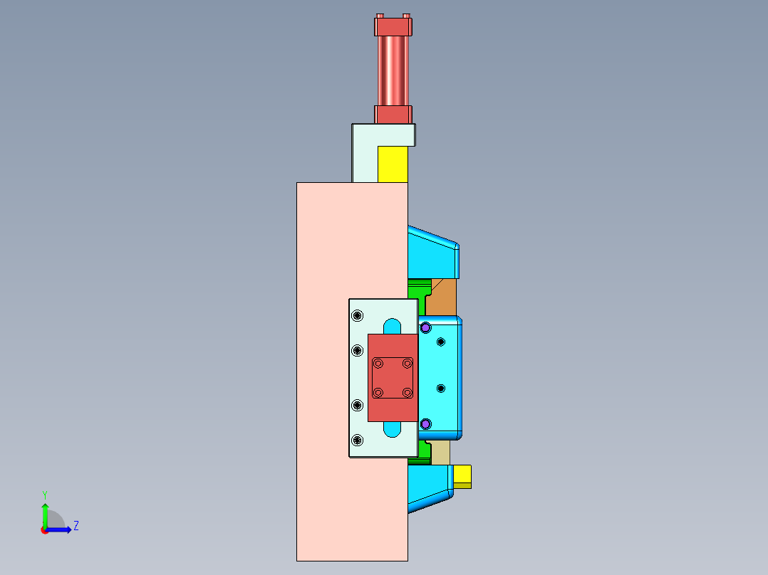 日系打印机主体复杂模具设计左视图