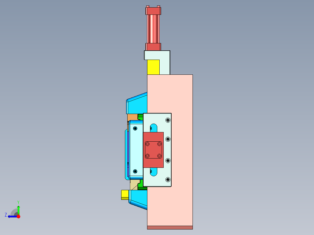 日系打印机主体复杂模具设计右视图