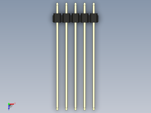 彩色公头100mil（2.54mm）系列-DS1021_black_1x05p_100mil_Type43_rev1.0俯视缩略图