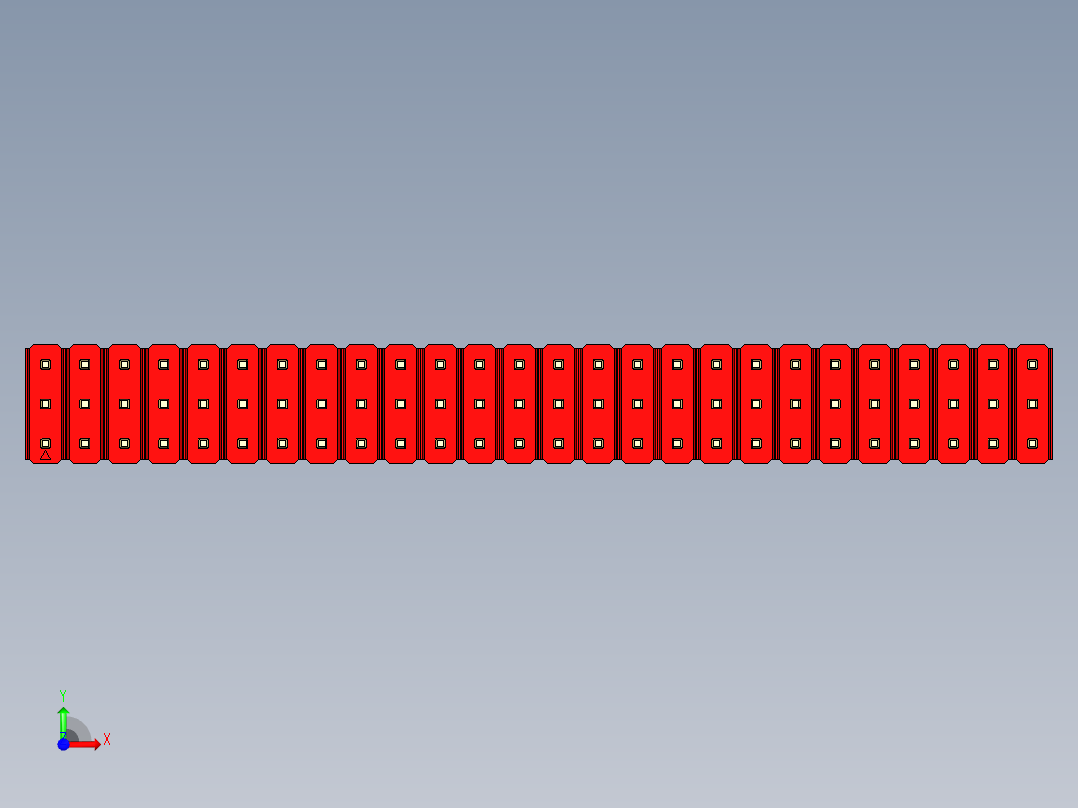 彩色公头100mil（2.54mm）系列-DS1021_red_3x26p_100mil_Type5_rev1.0前视图