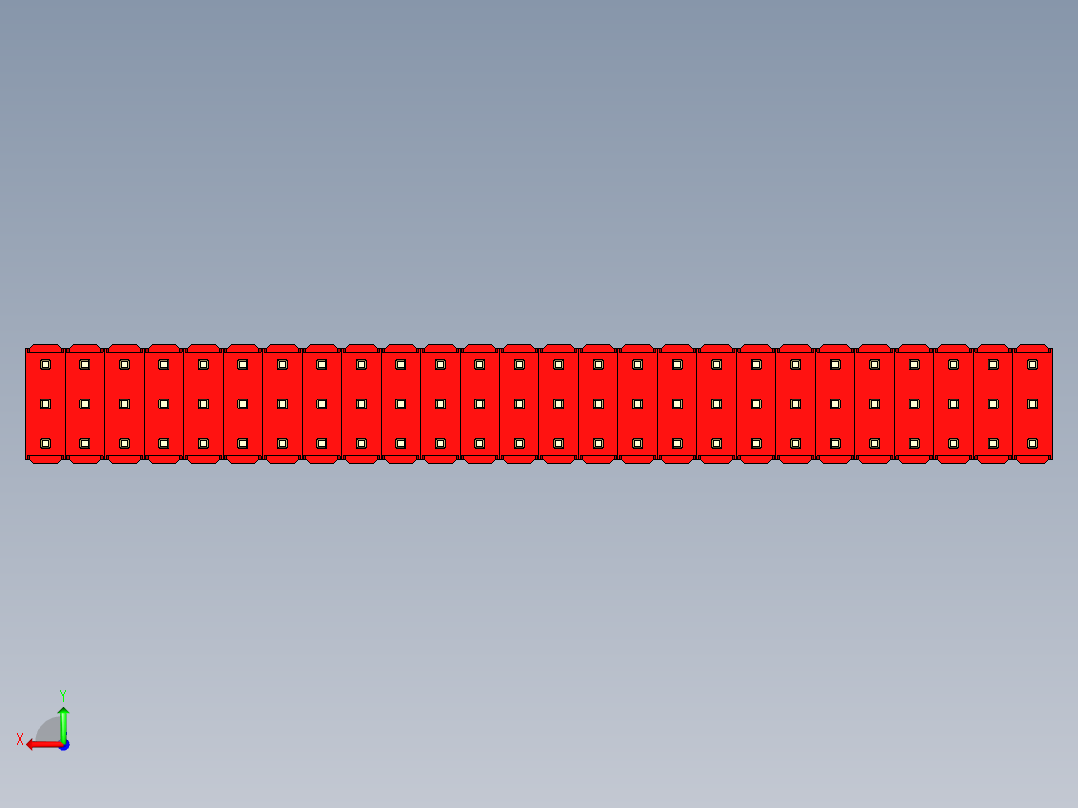 彩色公头100mil（2.54mm）系列-DS1021_red_3x26p_100mil_Type5_rev1.0后视图