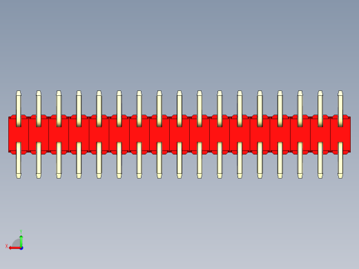 彩色公排针 100mil 2.54mm 系列-DS1022_red_34p_100mil_TypeSMT_rev1.0后视缩略图