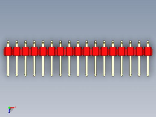 彩色公排针 100mil 2.54mm 系列-DS1022_red_34p_100mil_TypeSMT_rev1.0俯视缩略图