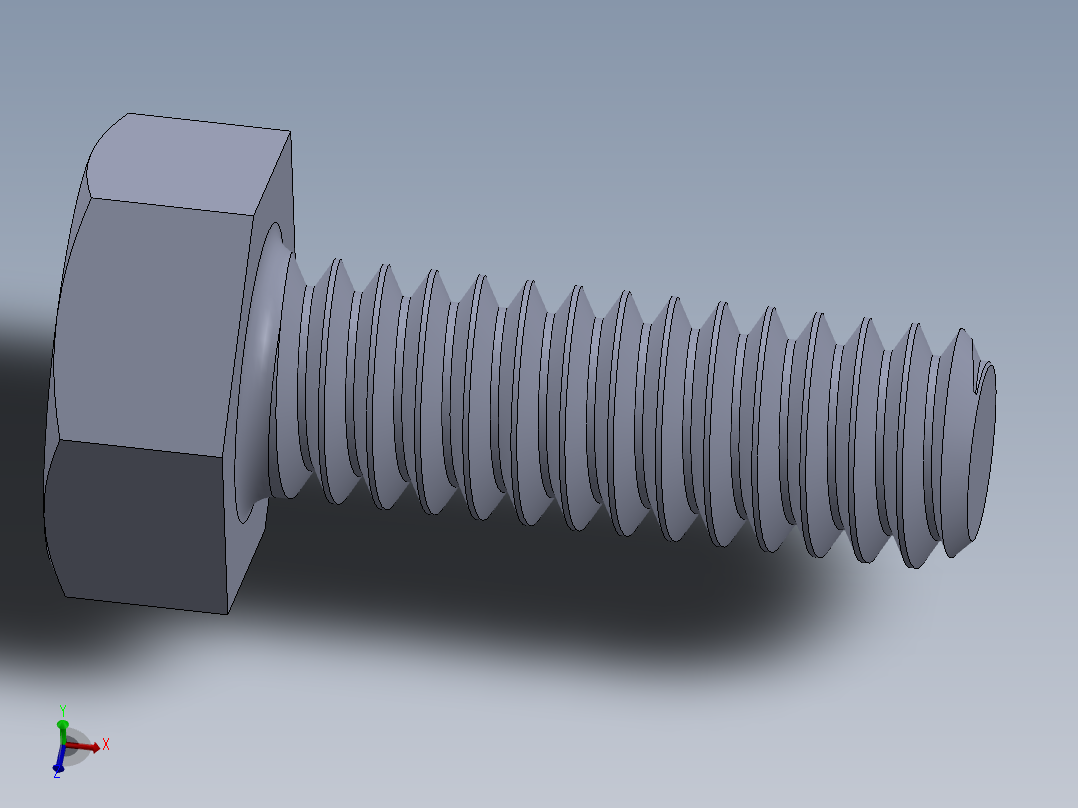 UNC 六角螺栓-Hex Bolt 0.250-20 x 0.750.SLDPRT