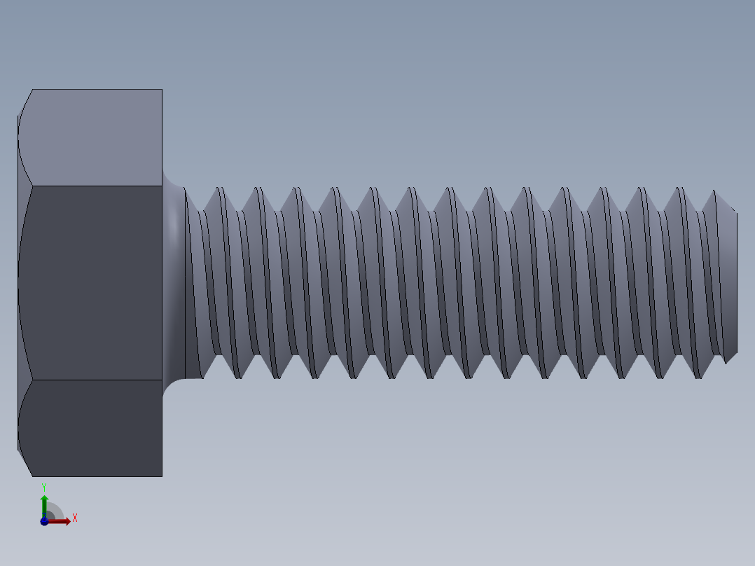 UNC 六角螺栓-Hex Bolt 0.250-20 x 0.750.SLDPRT前视图