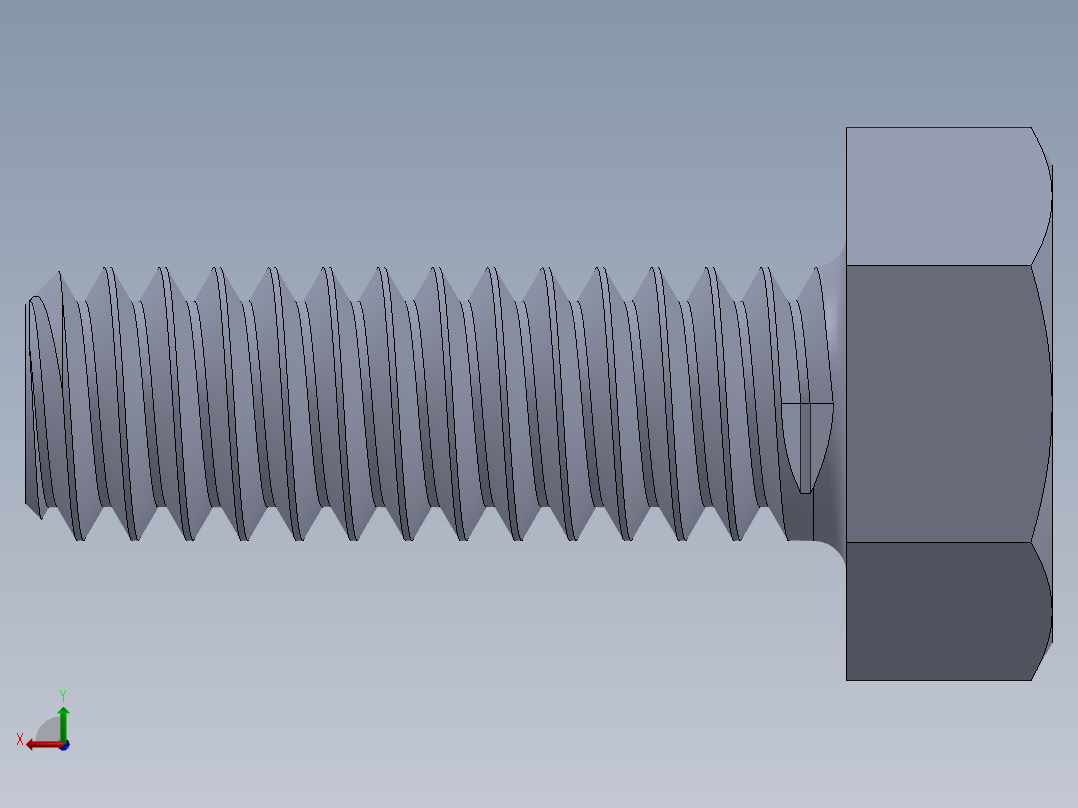 UNC 六角螺栓-Hex Bolt 0.250-20 x 0.750.SLDPRT后视图