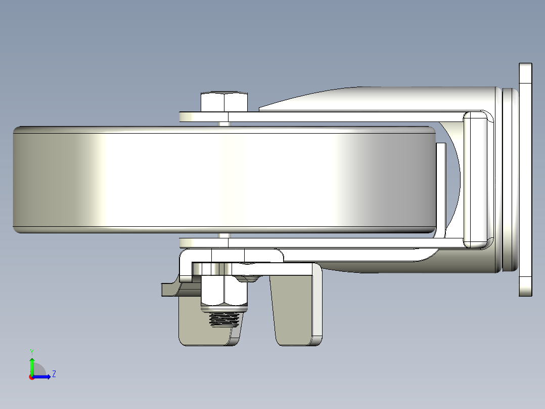 中荷重腳輪(1000N)5578-3D多系列多零件图纸模型左视图