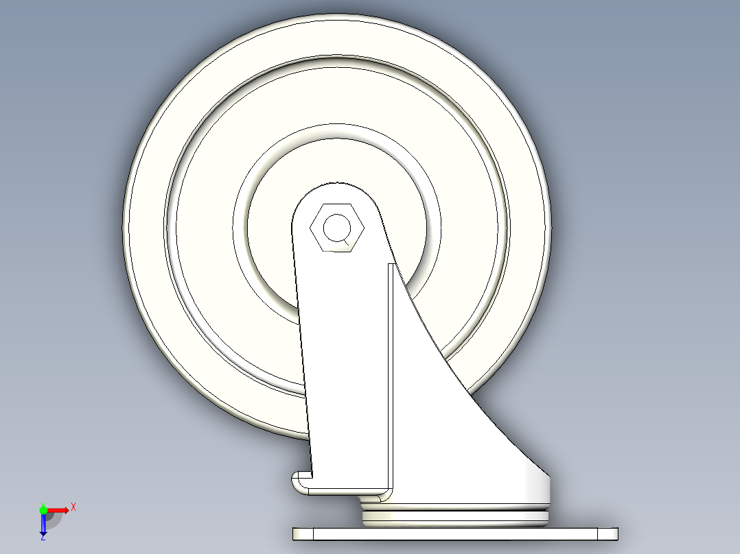 中荷重腳輪(1000N)5578-3D多系列多零件图纸模型俯视图