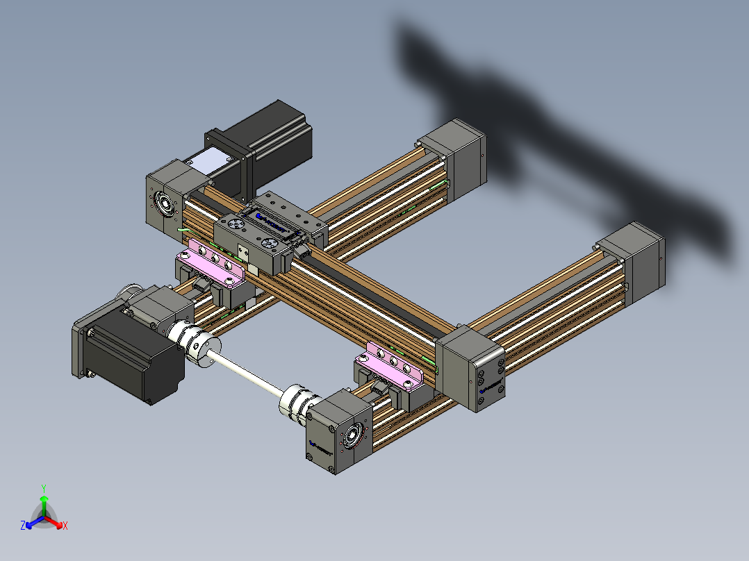 威洛博一般环境皮带-EB4龙门两轴组合正等轴测图