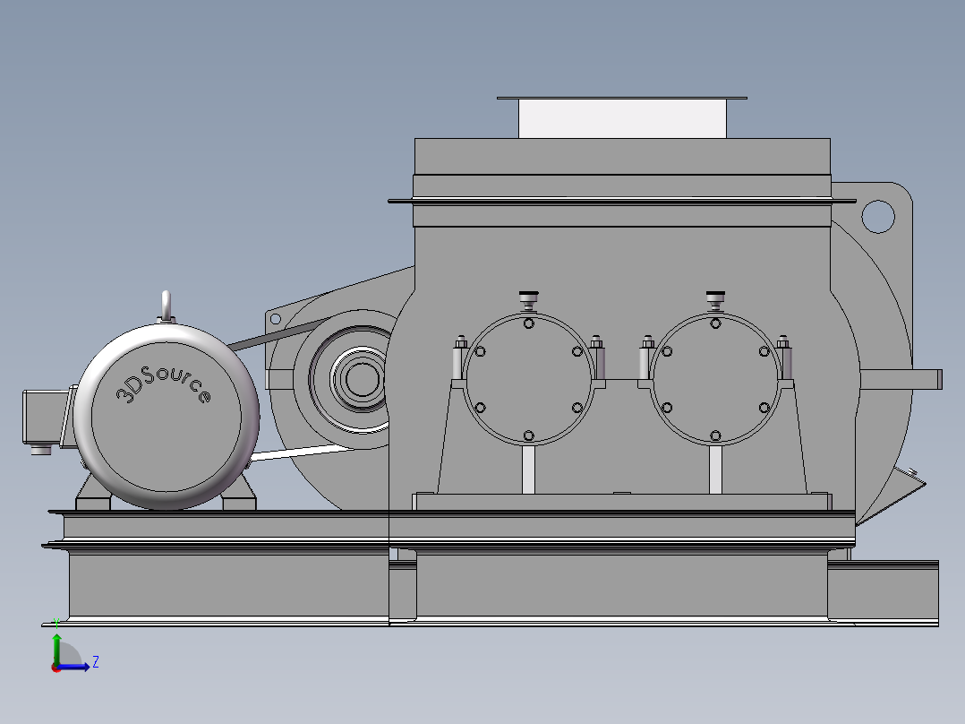 双轴卧式搅拌机左视图