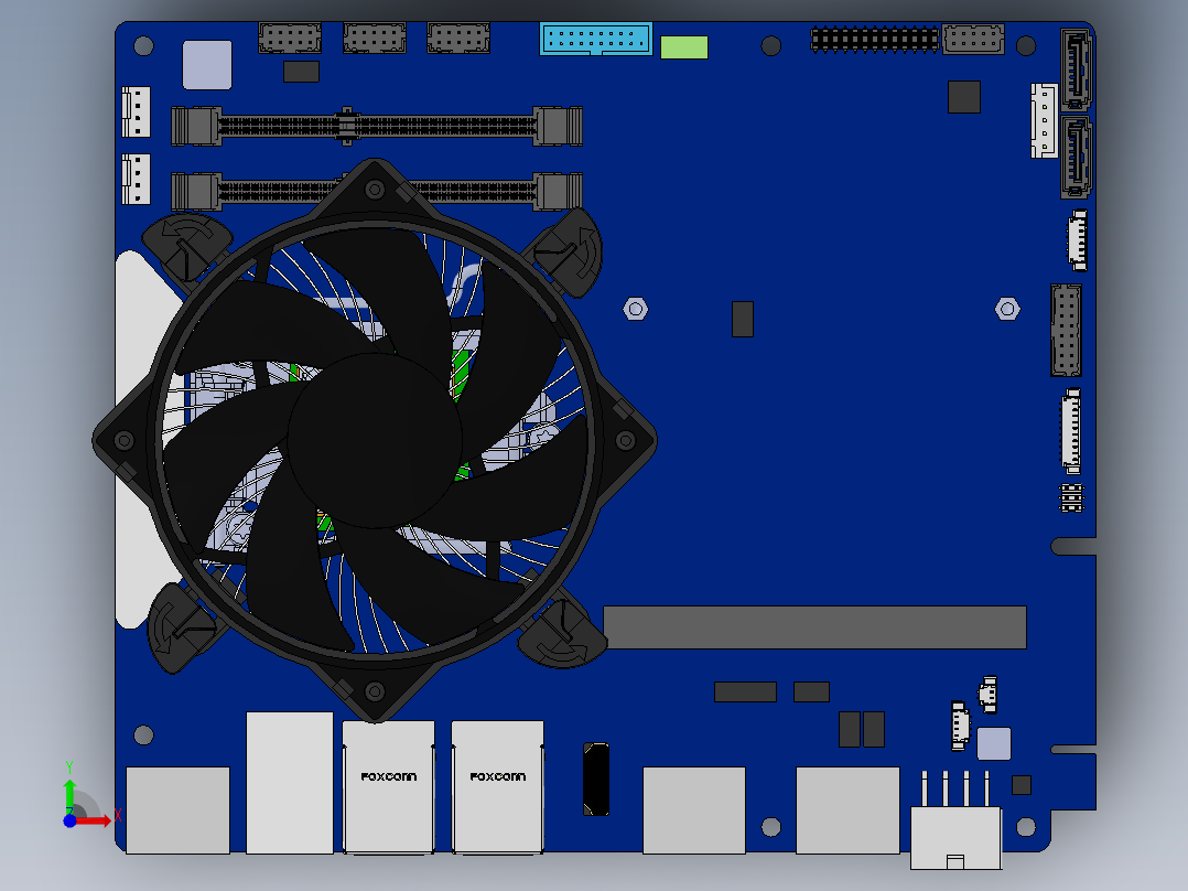 主板散热器 (3)前视图