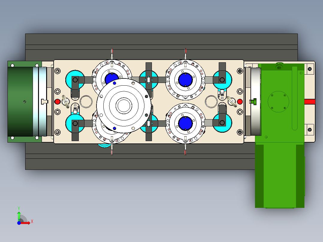 388-45712本体夹具-气动前视图