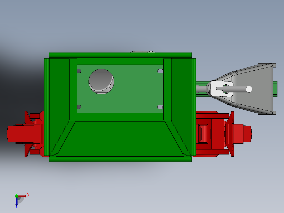 气吸式鸭嘴穴播精量播种器俯视图