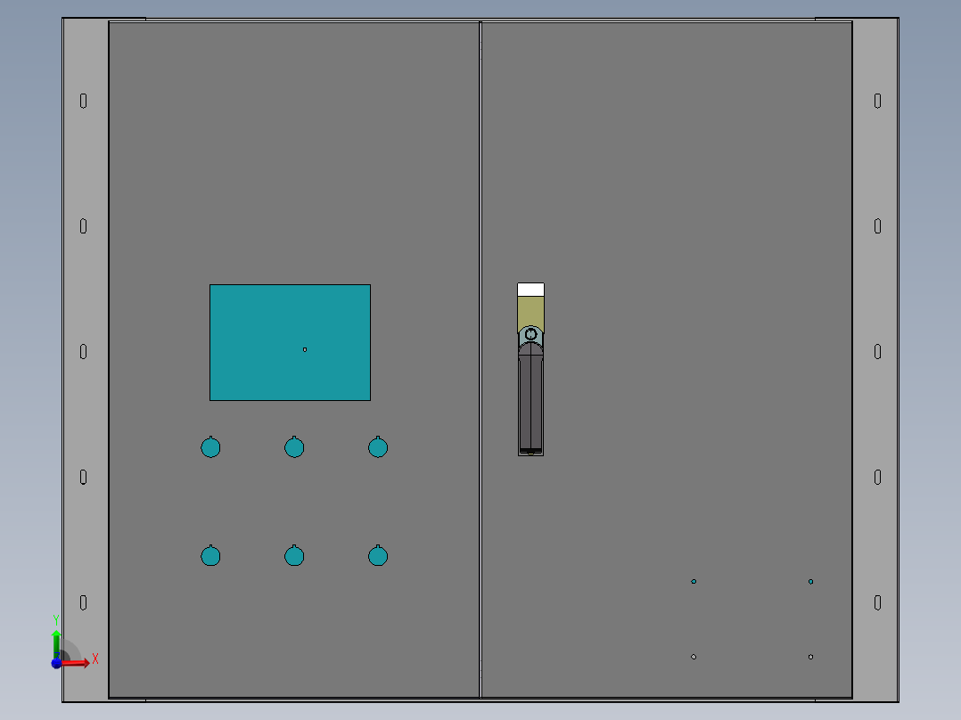 电控柜、框架式电器柜，碳钢板1.2mm前视图