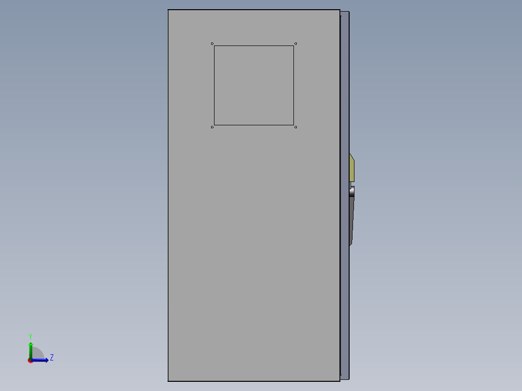 电控柜、框架式电器柜，碳钢板1.2mm左视图