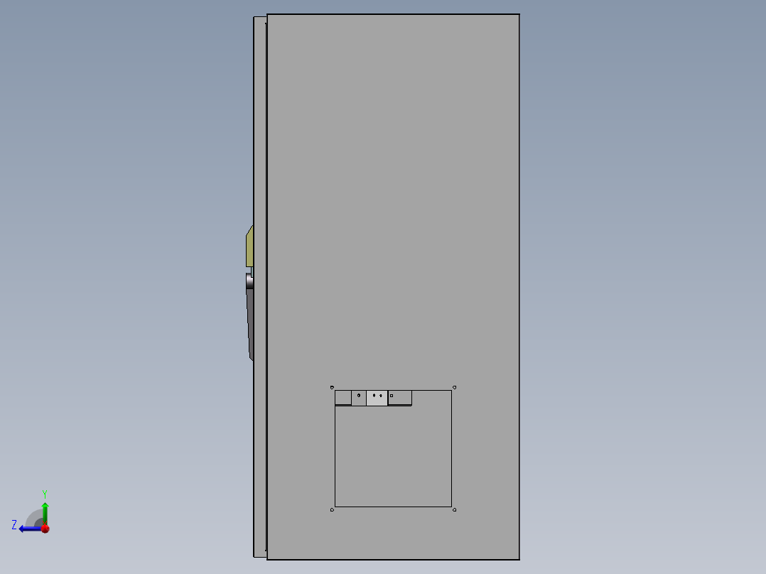 电控柜、框架式电器柜，碳钢板1.2mm右视图