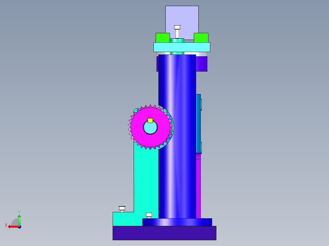气缸顶升同步机构顶升机构后视图