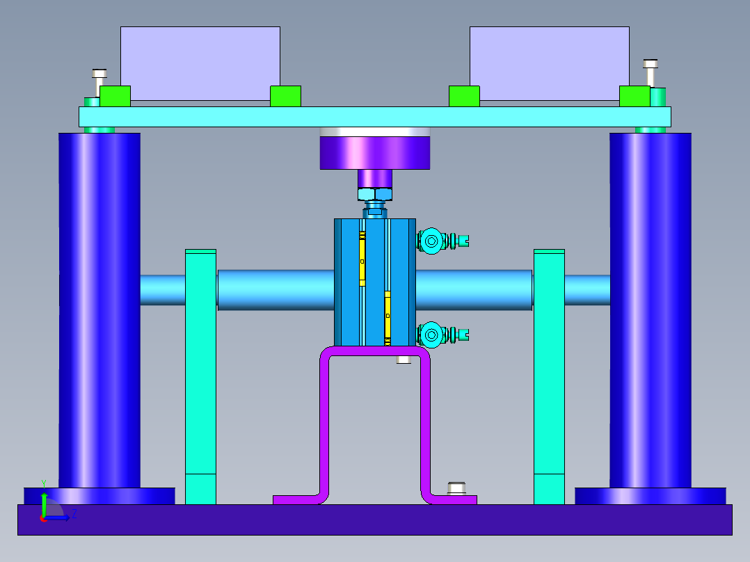 气缸顶升同步机构顶升机构左视图