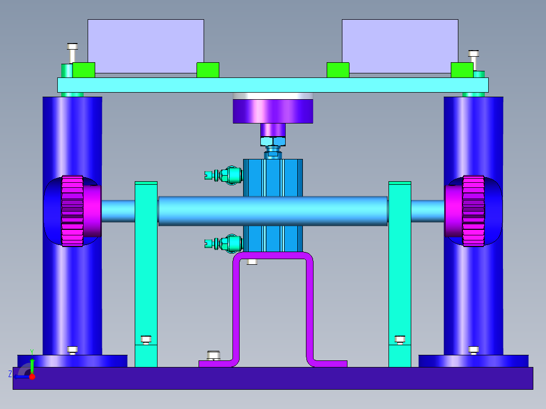 气缸顶升同步机构顶升机构右视图